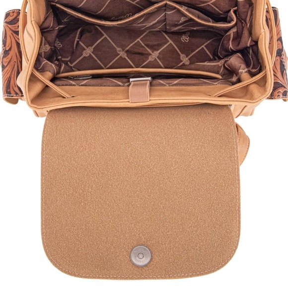 COPY - Wrangler Vintage Floral Tooled Backpack light brown - Picture 3 of 8